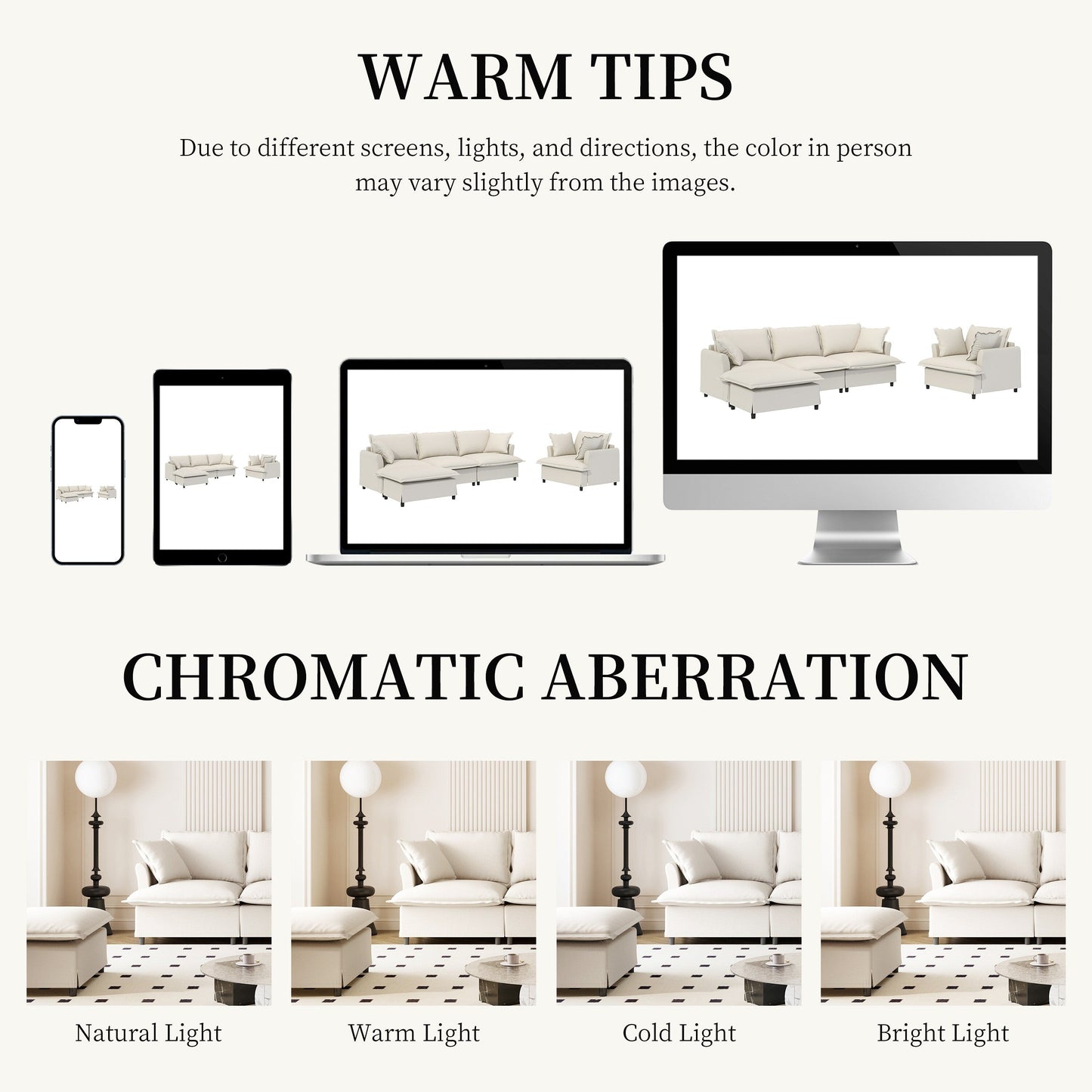 3 Piece Living Room Sofa Set,Modular L Shaped Chenille Sectional Couch,Upholstered 3 Seater Sofa & Armchair & Movable Ottoman