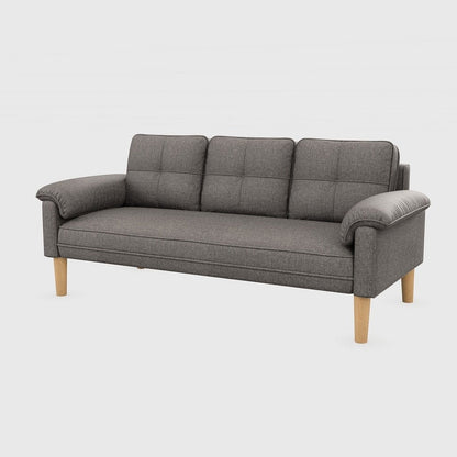 3-Seater Modern Upholstered Sofa, Convertible Sofa, Sofa Bed with Sturdy Wooden Legs for Living Room