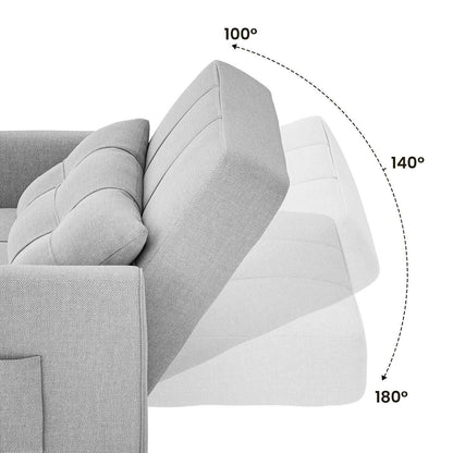 3 in 1 Pull Out Sleeper Sofa Bed, Convertible Modern Adjustable Upholstered Sleeper Chair Sofa