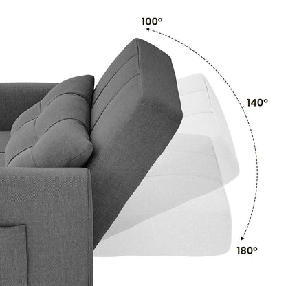 3 in 1 Pull Out Sleeper Sofa Bed, Convertible Modern Adjustable Upholstered Sleeper Chair Sofa