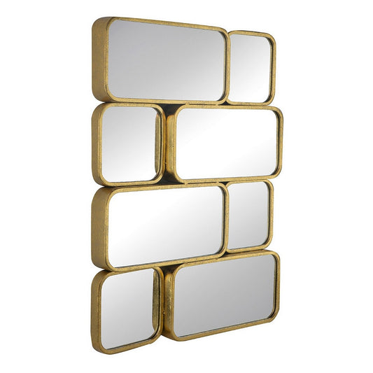 32 Inch Luxury Wall Decor Mirror, 8 Gold Finished Curved Metal Frames