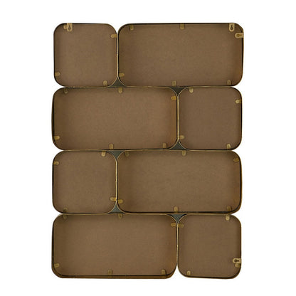 32 Inch Luxury Wall Decor Mirror, 8 Gold Finished Curved Metal Frames
