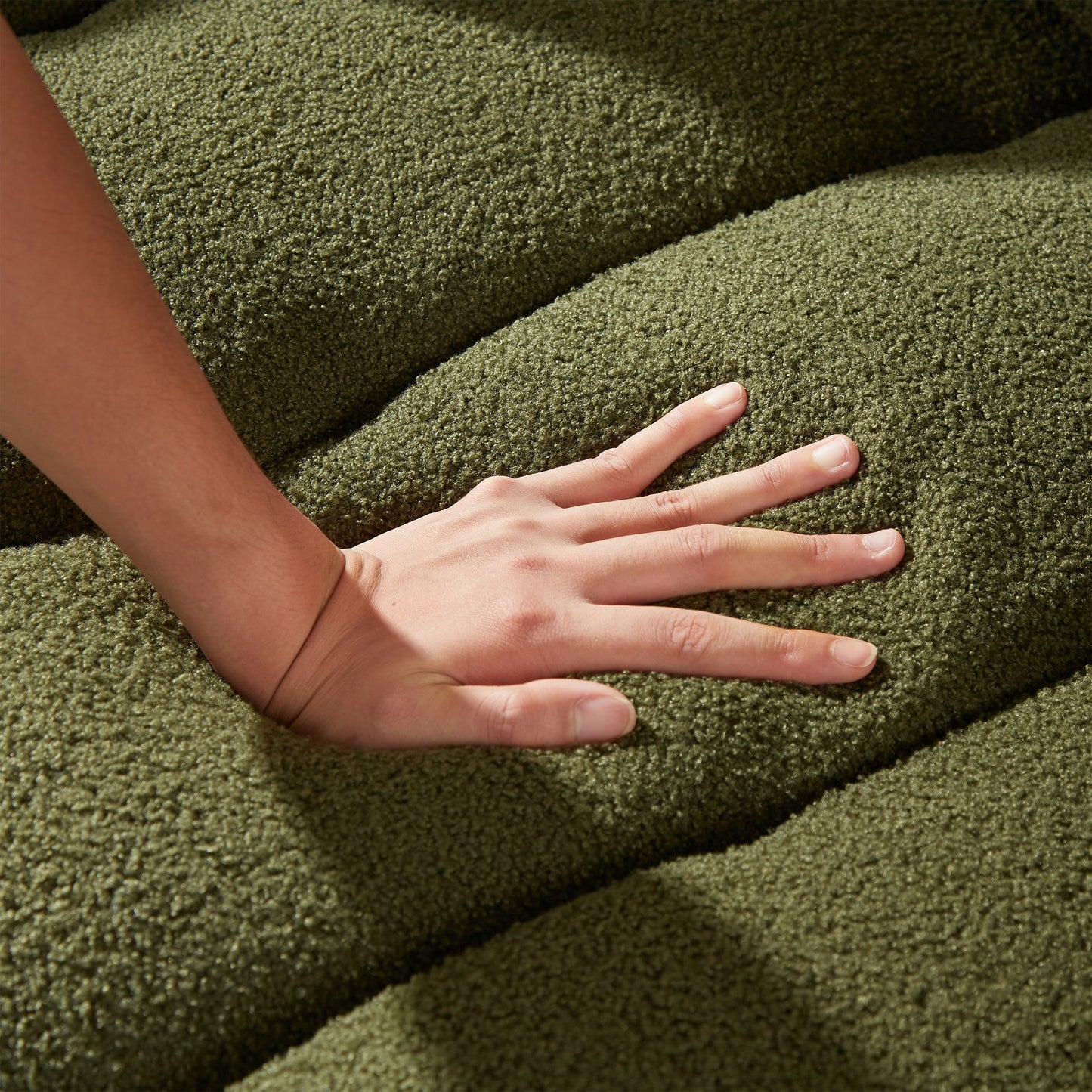 36.8'' Teddy Fabric Sofa, Modern Lounge Chair for Apartment, Office, Living Room and Bedroom green