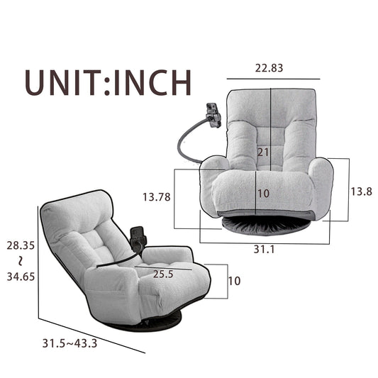 360 Degree Rotatable Sofa Chair Adjustable Lounge Chair Foldable Game Chair Recliner with Phone Holder