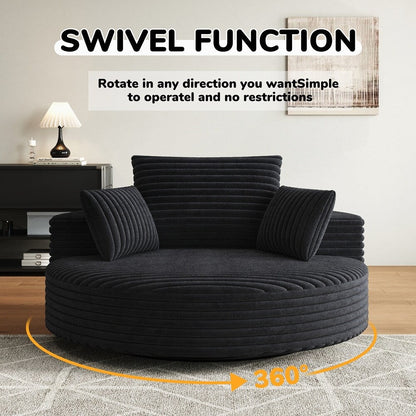 360 Degree Swivel Chair Corduroy Chenille Foam Single Sofa