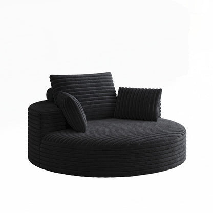 360 Degree Swivel Chair Corduroy Chenille Foam Single Sofa