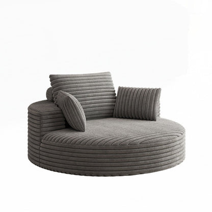 360 Degree Swivel Chair Corduroy Chenille Foam Single Sofa