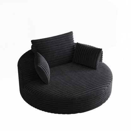360 Degree Swivel Chair Corduroy Chenille Foam Single Sofa