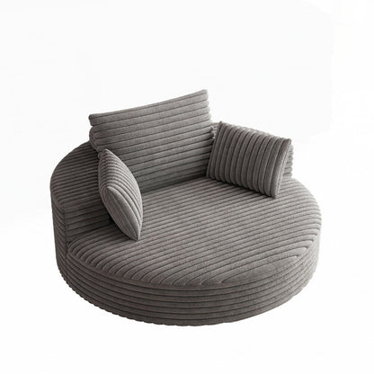 360 Degree Swivel Chair Corduroy Chenille Foam Single Sofa