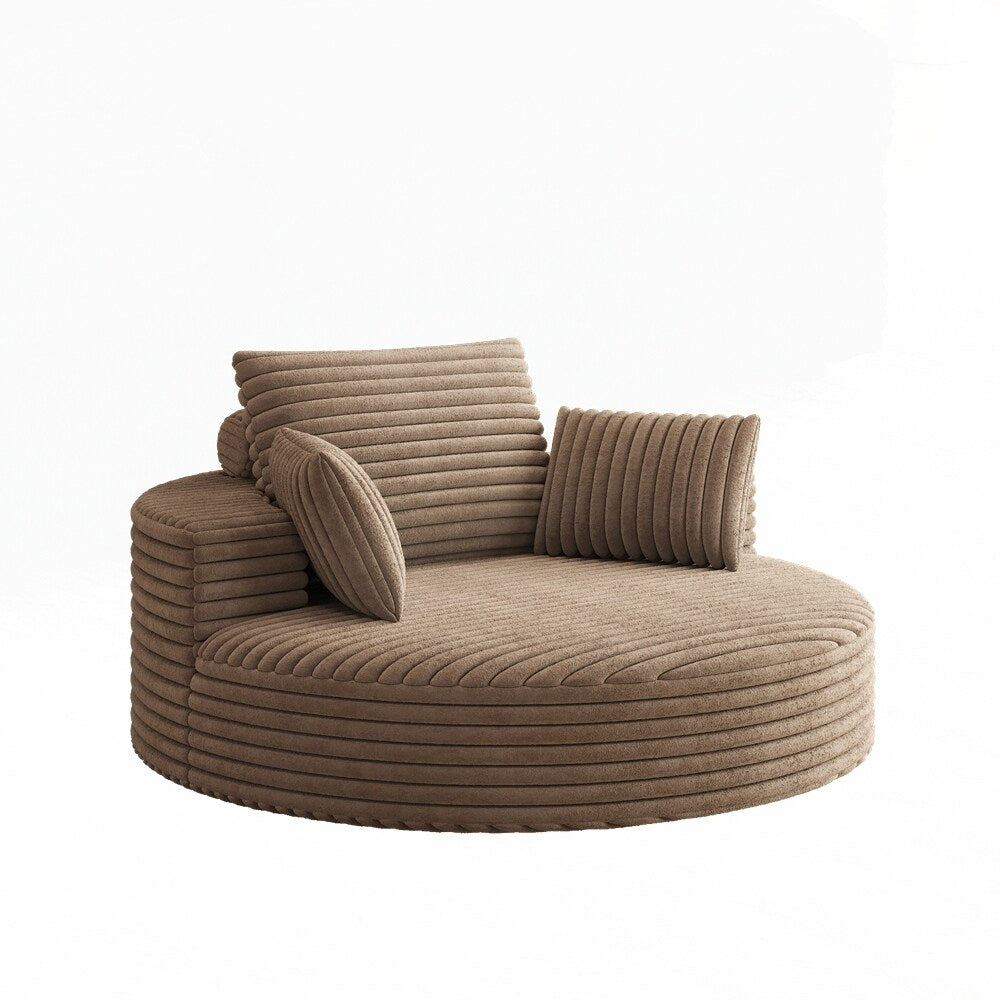 360 Degree Swivel Chair Corduroy Chenille Foam Single Sofa