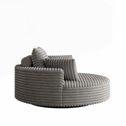 360 Degree Swivel Chair Corduroy Chenille Foam Single Sofa