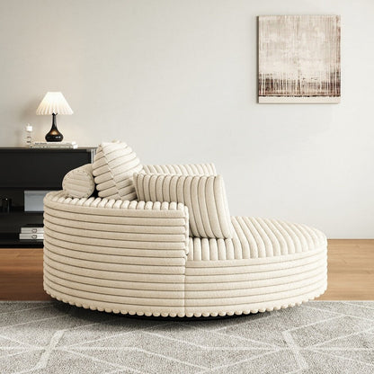 360 Degree Swivel Chair Corduroy Chenille Foam Single Sofa