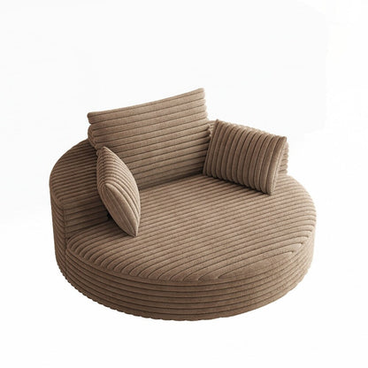 360 Degree Swivel Chair Corduroy Chenille Foam Single Sofa