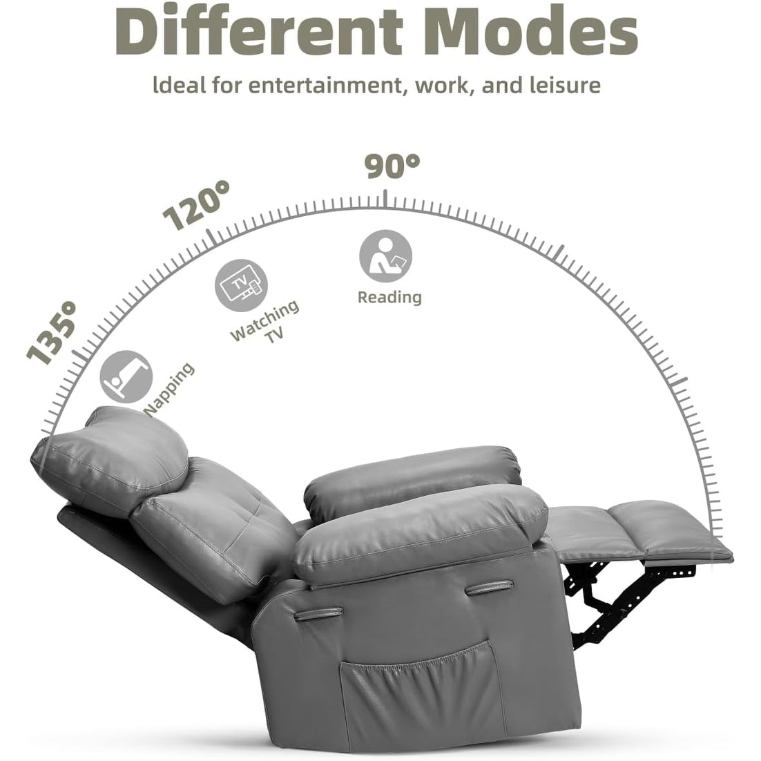 360° Swivel Oversized Recliner Chairs with Heat and Massage - Lazy Recliner Chair