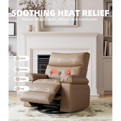 360° Swivel Oversized Recliner Chairs with Heat and Massage - Lazy Recliner Chair