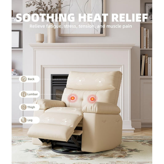 360° Swivel Oversized Recliner Chairs with Heat and Massage - Lazy Recliner Chair