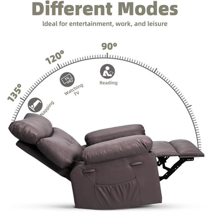 360° Swivel Oversized Recliner Chairs with Heat and Massage - Lazy Recliner Chair