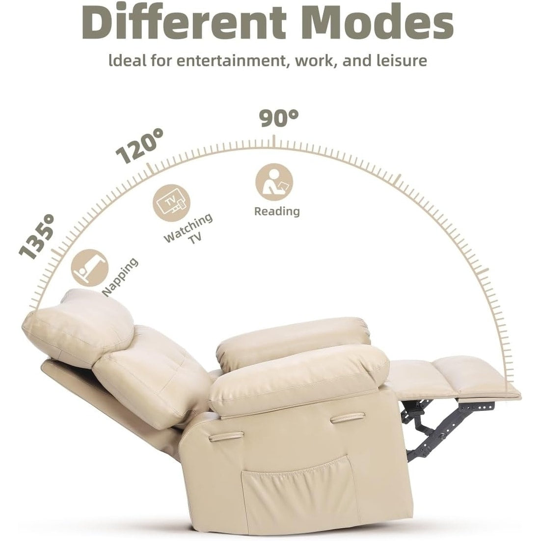 360° Swivel Oversized Recliner Chairs with Heat and Massage - Lazy Recliner Chair