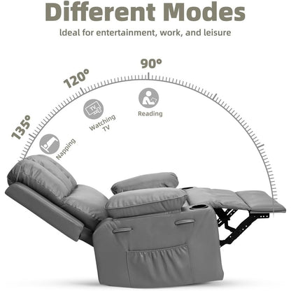 360° Swivel Oversized Recliner Chairs with Heat and Massage
