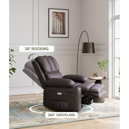 360° Swivel Oversized Recliner Chairs with Heat and Massage