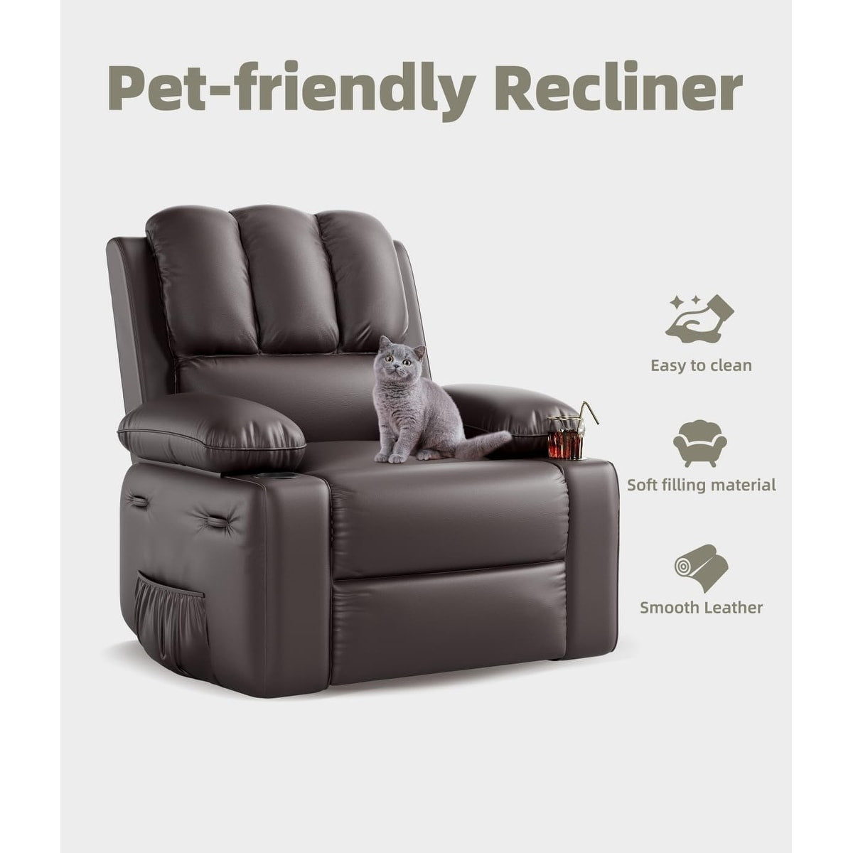 360° Swivel Oversized Recliner Chairs with Heat and Massage