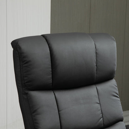 360Â° Swivel Reclining Massage Chair PU Leather Sofa Chair with Ottoman, 10 Point Vibration, Remote and Side Pocket