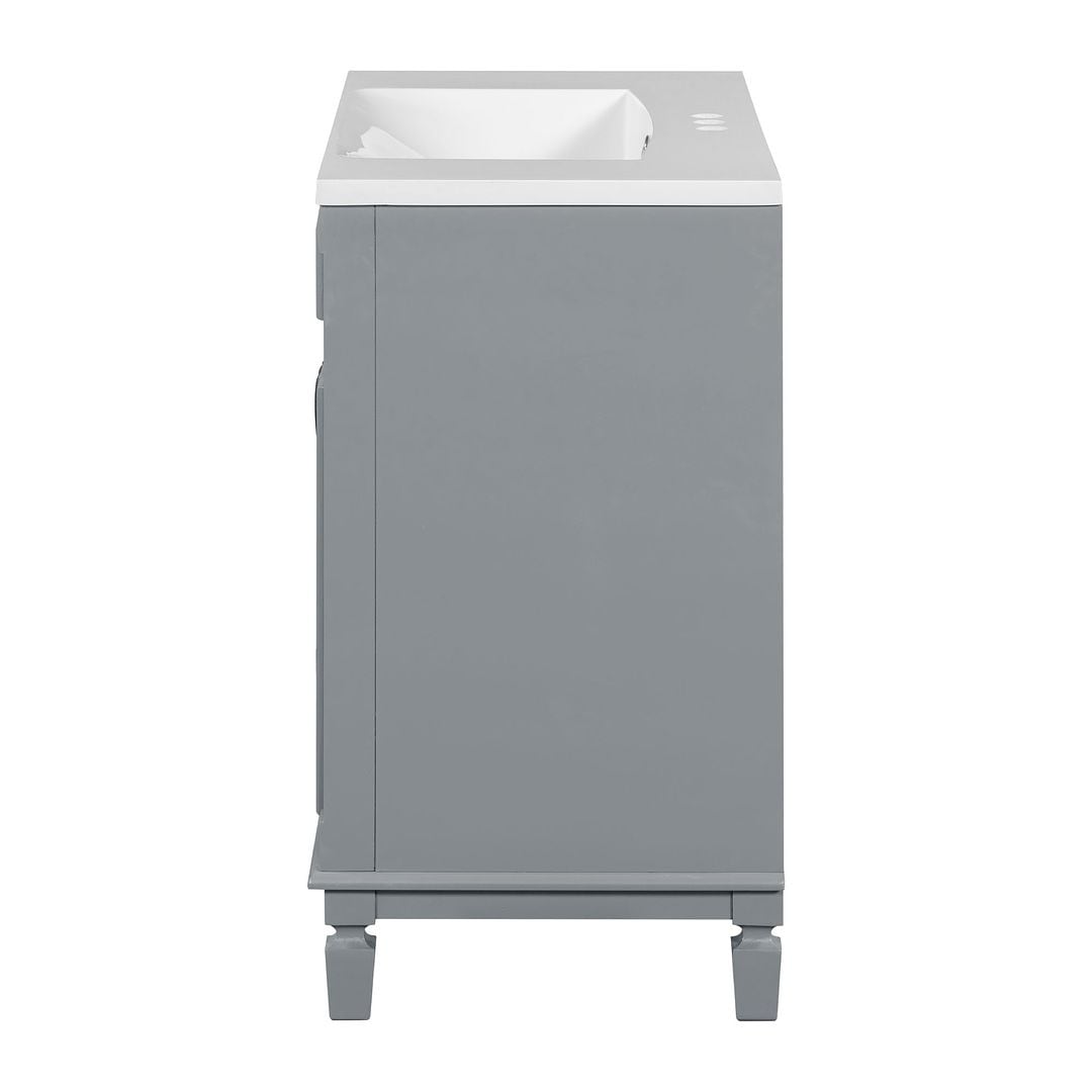 36'' Modern Bathroom Vanity with Top Sink and Mirror Cabinet,2 Doors and 2 Drawers