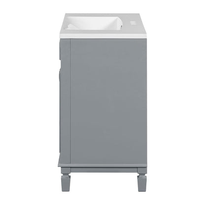 36'' Modern Bathroom Vanity with Top Sink and Mirror Cabinet,2 Doors and 2 Drawers