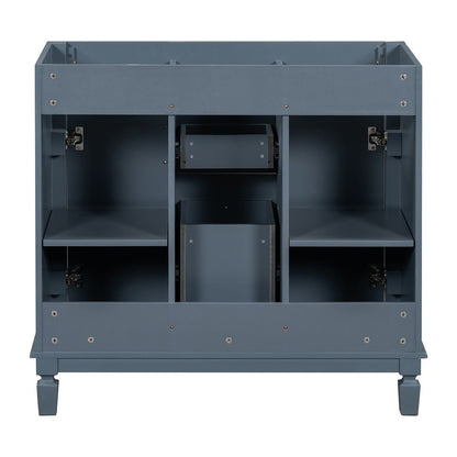 36'' Modern Bathroom Vanity with Top Sink and Mirror Cabinet,2 Doors and 2 Drawers