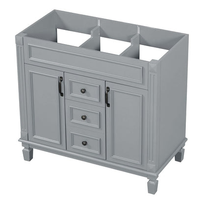 36'' Modern Bathroom Vanity with Top Sink and Mirror Cabinet,2 Doors and 2 Drawers