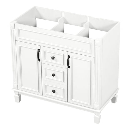 36'' Modern Bathroom Vanity with Top Sink and Mirror Cabinet,2 Doors and 2 Drawers
