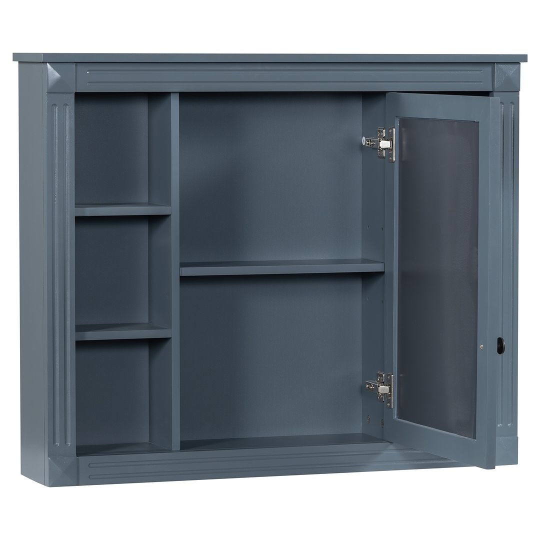 36'' Modern Bathroom Vanity with Top Sink and Mirror Cabinet,2 Doors and 2 Drawers