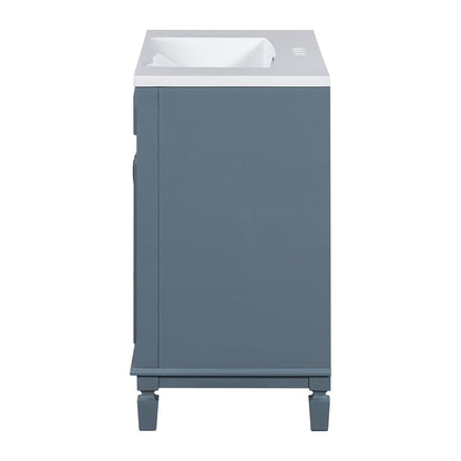 36'' Modern Bathroom Vanity with Top Sink and Mirror Cabinet,2 Doors and 2 Drawers
