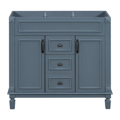 36'' Modern Bathroom Vanity with Top Sink and Mirror Cabinet,2 Doors and 2 Drawers
