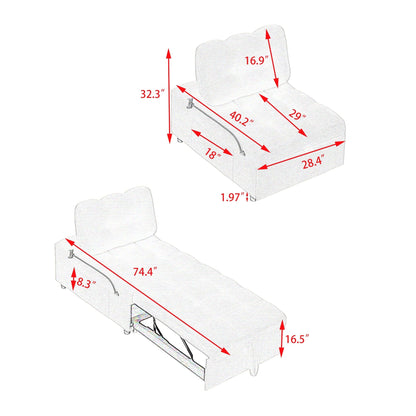 40.2-Inch Convertible Sofa Bed for Living Room or Office Use