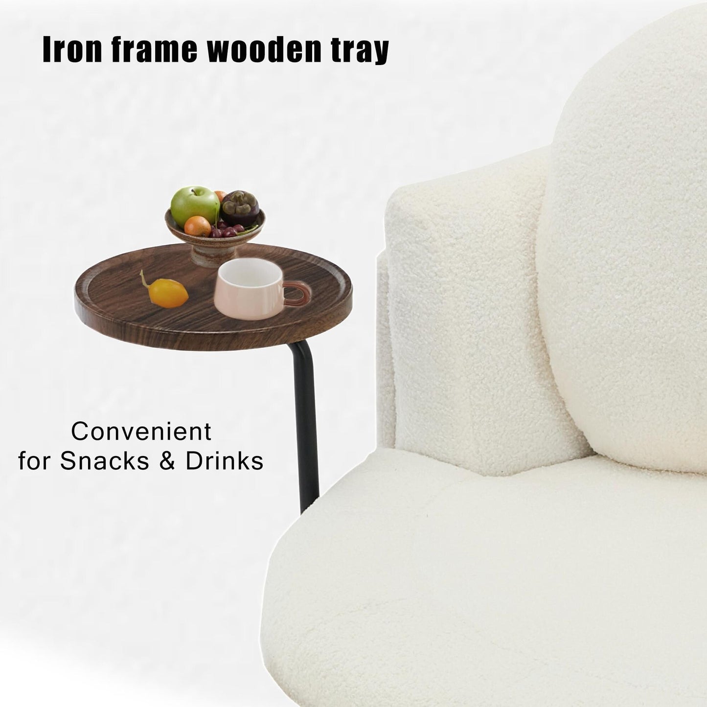 42.5 Single Sofa Chair with Cresent-Shaped Movable Footstool