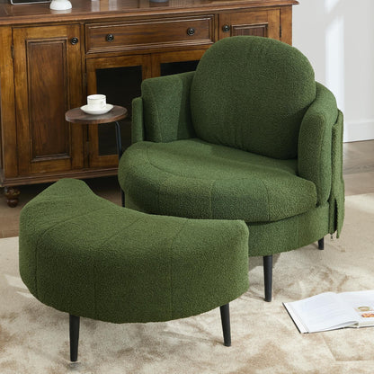 42.5 Single Sofa Chair with Cresent-Shaped Movable Footstool