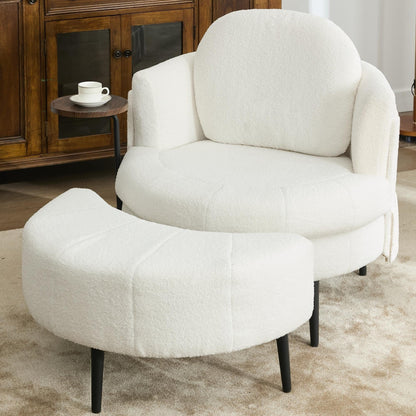 42.5 Single Sofa Chair with Cresent-Shaped Movable Footstool
