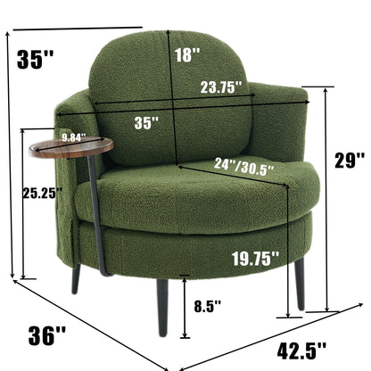 42.5 Single Sofa Chair with Cresent-Shaped Movable Footstool