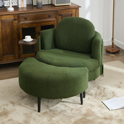 42.5 Single Sofa Chair with Cresent-Shaped Movable Footstool