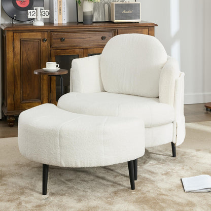 42.5 Single Sofa Chair with Cresent-Shaped Movable Footstool