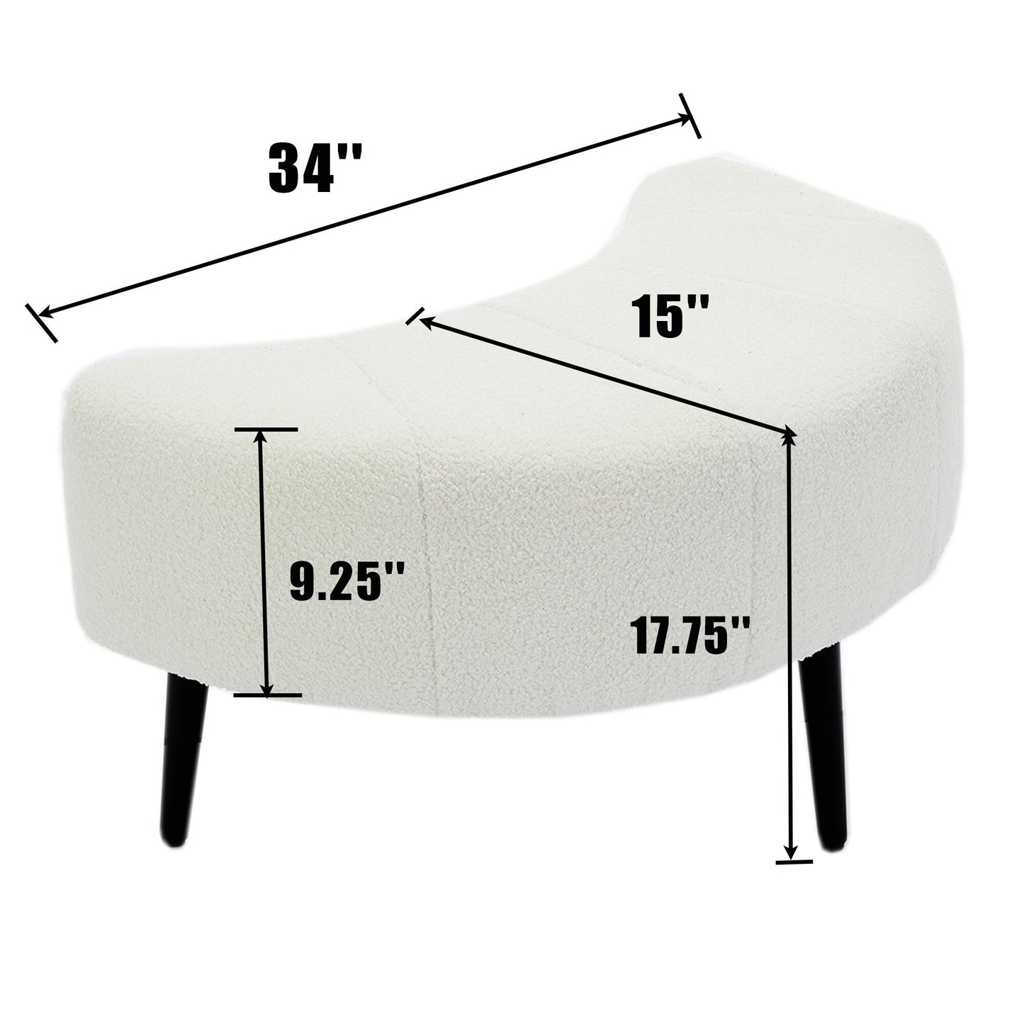 42.5 Single Sofa Chair with Cresent-Shaped Movable Footstool