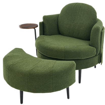 42.5 Single Sofa Chair with Cresent-Shaped Movable Footstool