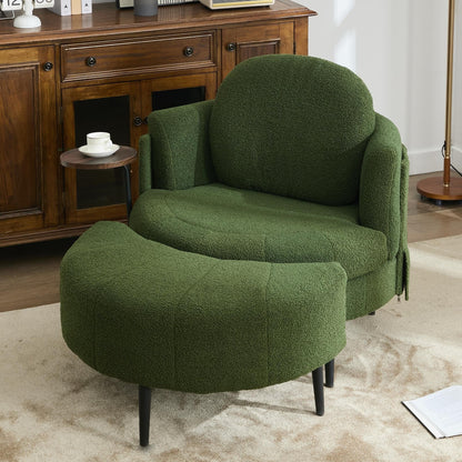 42.5 Single Sofa Chair with Cresent-Shaped Movable Footstool