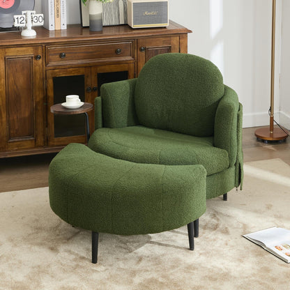 42.5 Single Sofa Chair with Cresent-Shaped Movable Footstool