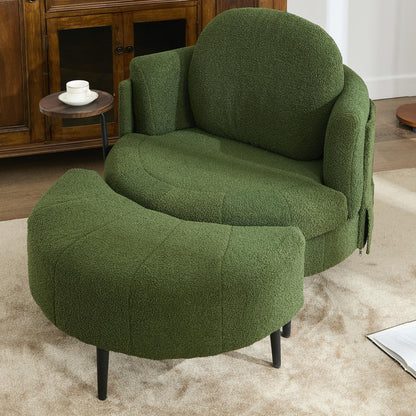 42.5 Single Sofa Chair with Cresent-Shaped Movable Footstool