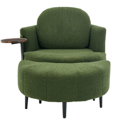 42.5 Single Sofa Chair with Cresent-Shaped Movable Footstool