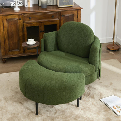 42.5 Single Sofa Chair with Cresent-Shaped Movable Footstool