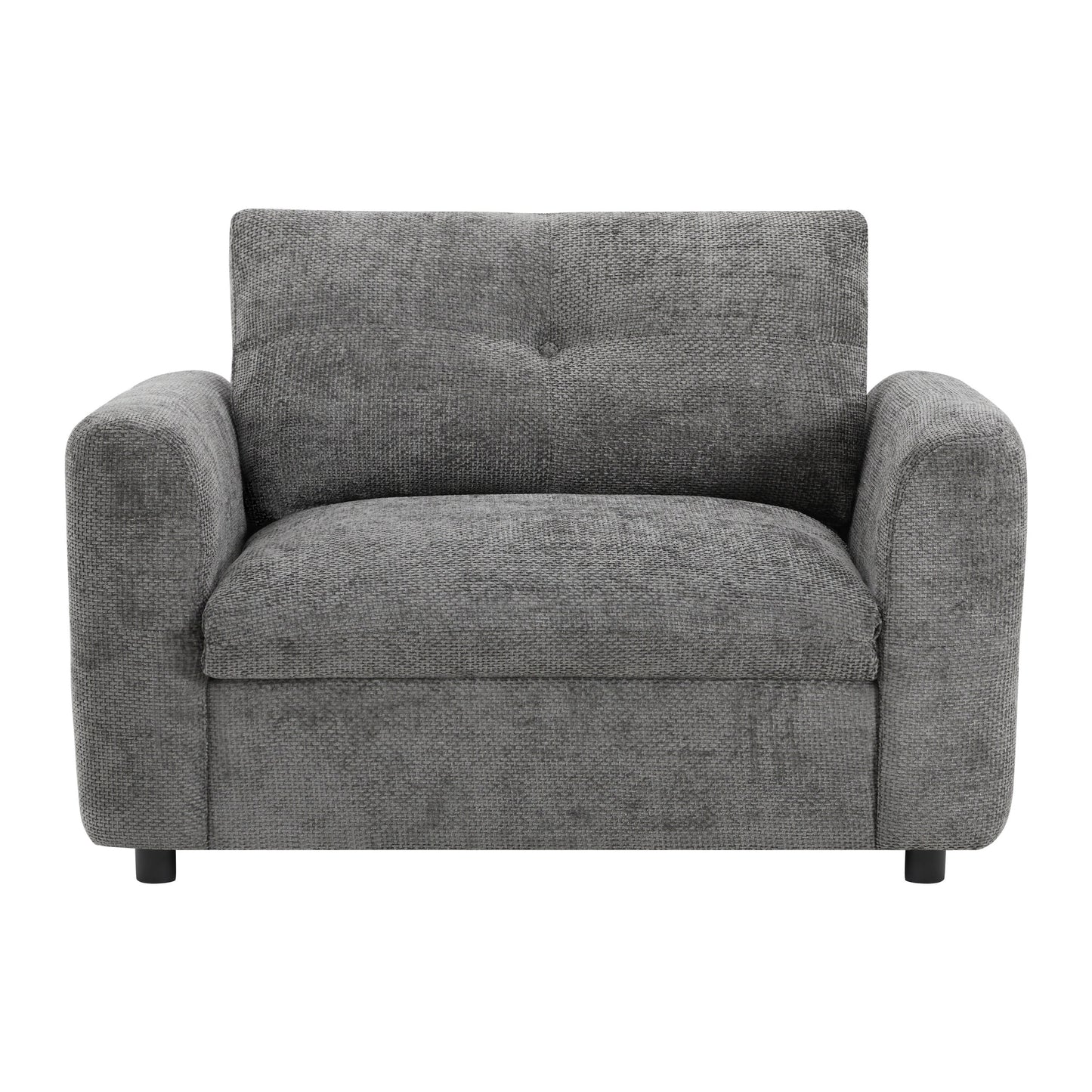 42*33 Single Sofa, Armchair with Wide Seat, Dual-port Charger, Pull-line & Tufted Design, High-density Foam