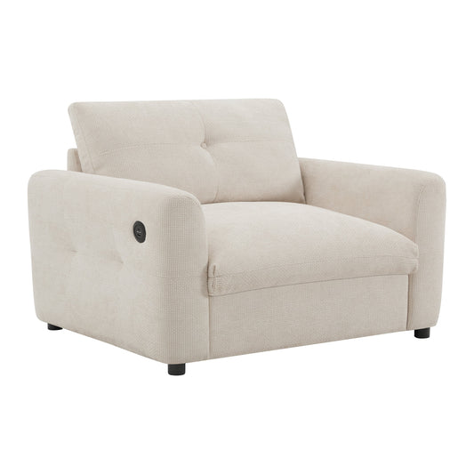 42â?Wide Seat Armchair with Dual-Port Charger and Tufted Pull-Line Design by Harper&Bright Designs